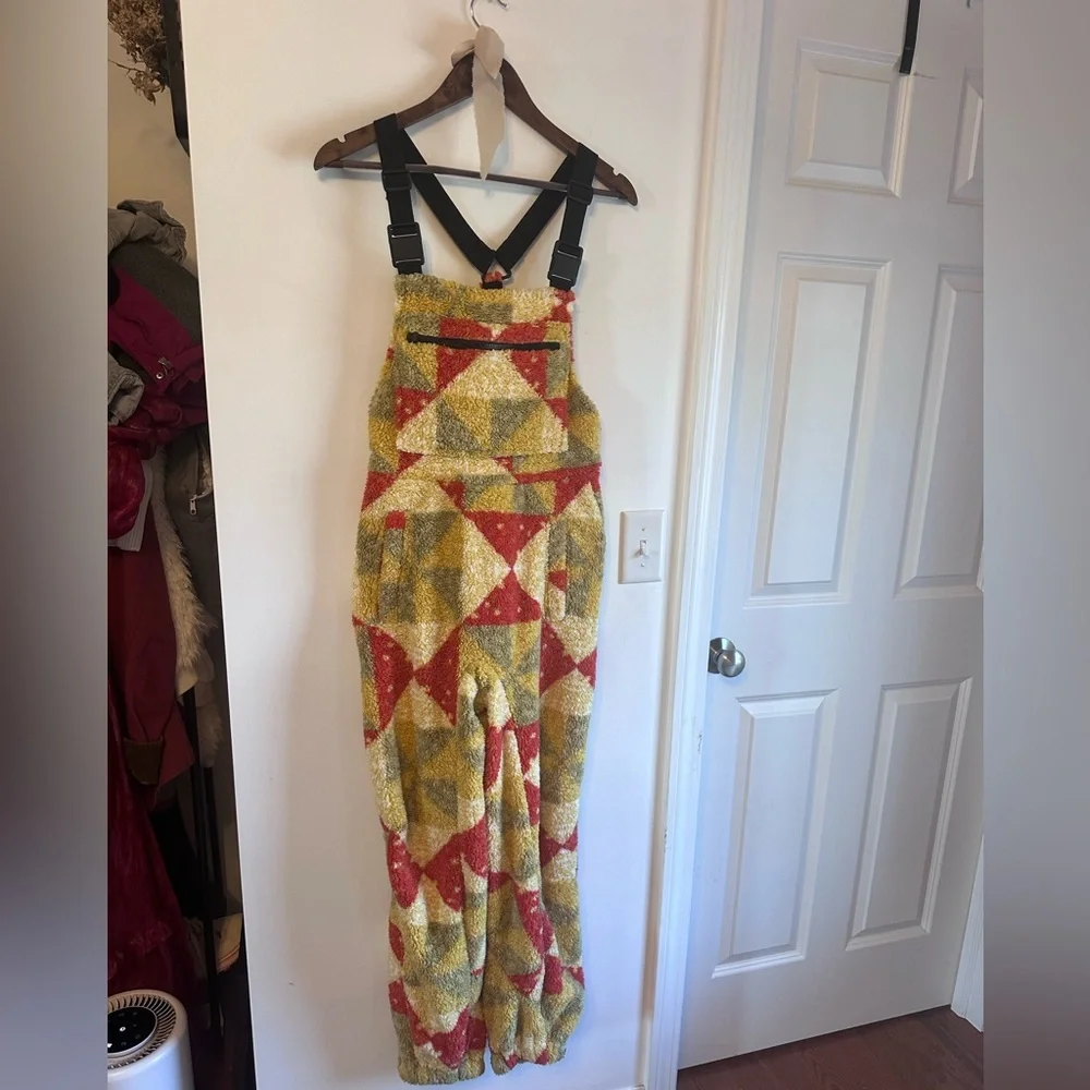 STOIC Colorful Geometric Fleece Overalls-NWT - Picture 2 of 13